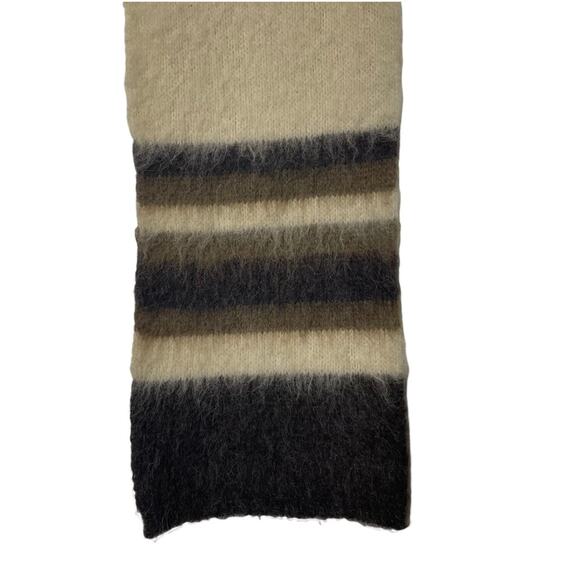 Cream and Brown Warm Winter Scarf Alpaca and/or Mohair No Tags - Picture 5 of 6